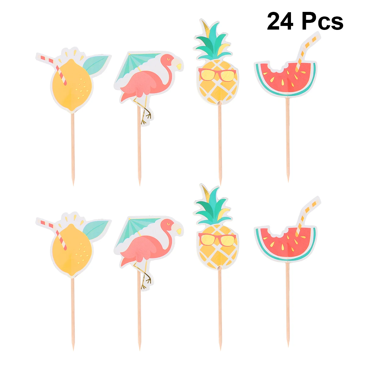 24 шт. Летние Гавайские украшения для торта бумажные топперы кексов Декор