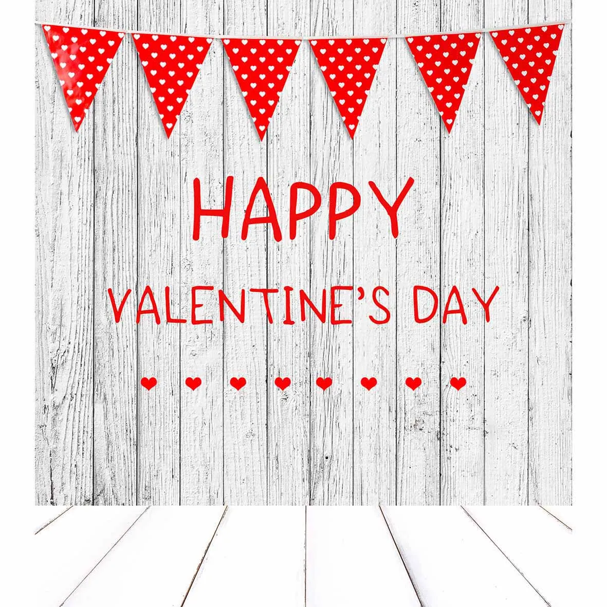 Allenjoy фон с изображением белой деревянной доски красные Баннеры День Святого