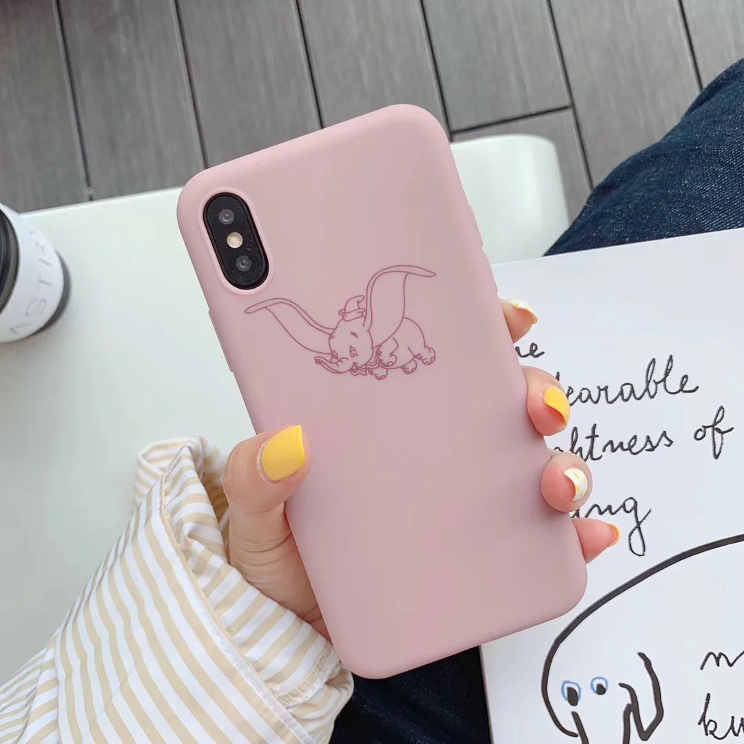 Чехол для Телефона iPhone 6, 6s, 7, 8 Plus, X, XR, XS, Max, милый мультяшный Микки Ститч, сердце, мягкий ТПУ чехол для iPhone 5 5S se - Цвет: Слоновая кость