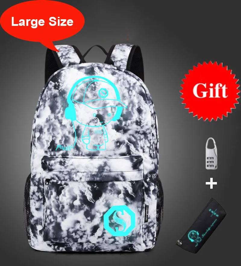 style 25 large size Антикражные сумки, ночник, детский школьный рюкзак, чехол-карандаш, аниме светящиеся школьные сумки для мальчиков и девочек, школьная сумка - Цвет: style 25 large size