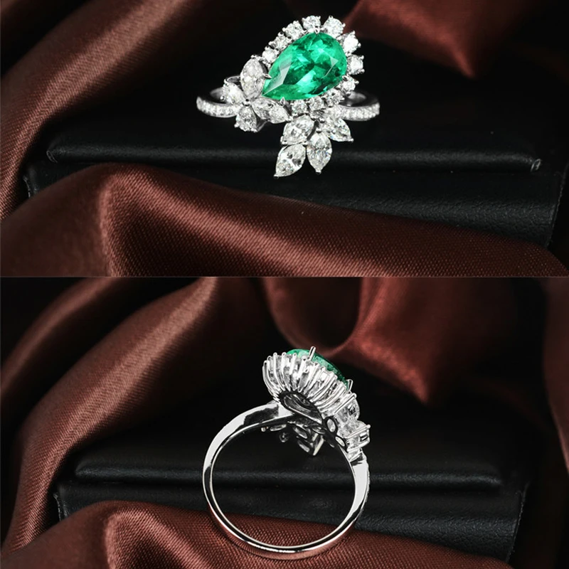 Кольцо с натуральным изумрудом 1 2ct до 3ct 14 к белое желтое золото 0 4 5 карат круглой