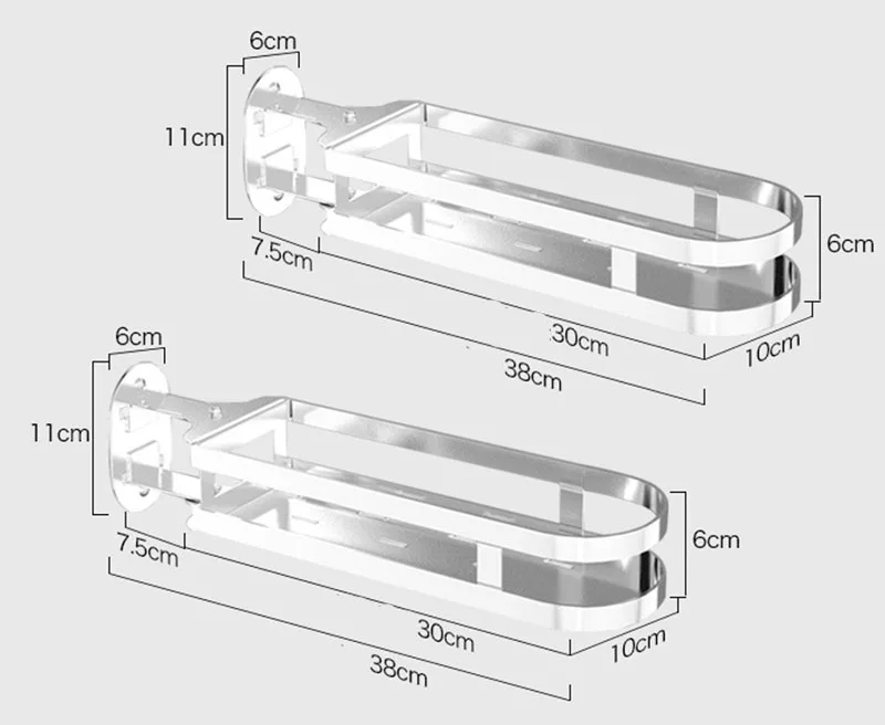 2 Layers SUS 304 вращающийся кухонный стеллаж из нержавеющей стали, полка для ванной комнаты настенный держатель Органайзер DIY слои - Цвет: 2 Layers