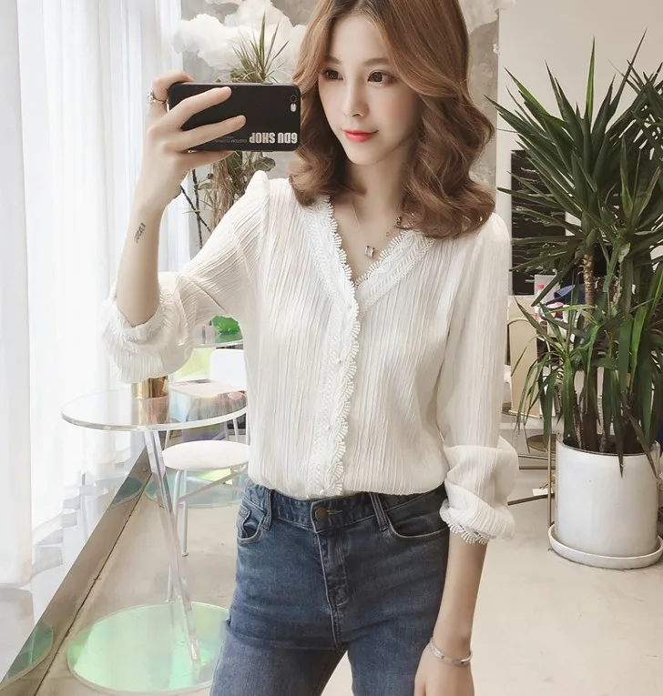 LISM с длинным рукавом корейская мода Летний кардиган 2019 V образным вырезом