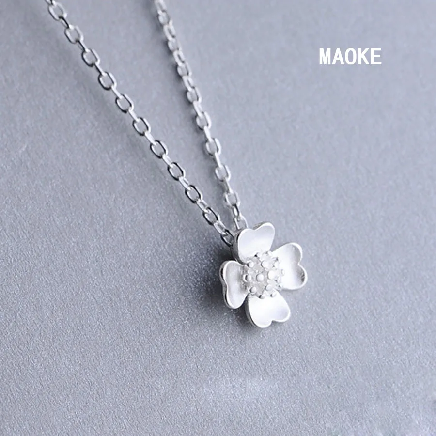 S925 SV чистое золото персик ожерелье цветок кулон Сакура Художественный набор для