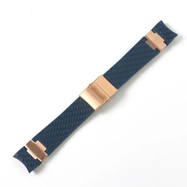 blue 1 rose gold 22-20 мм черный коричневый синий водонепроницаемый силиконовый резиновый ремешок для наручных часов ремень для Nardin морской дайвер спортивные часы аксессуары - Цвет ремешка: blue 1 rose gold