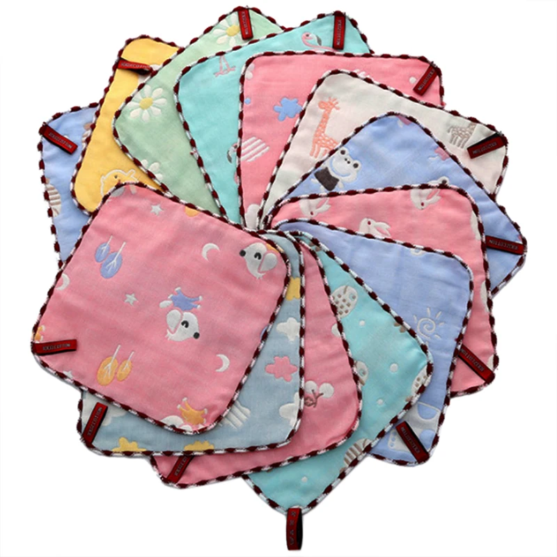 6 слоев хлопковое детское полотенце с мультяшным медведем Детский носовой платок