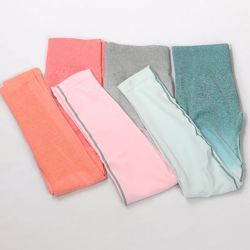 

Women High Waist Yoga Pants Ombre Seamless Leggings For Gym Scrunch Butt Push Up Fitness Leggings Tummy Control training tights