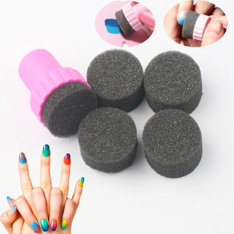 1 Набор для нейл-арта штамповка постепенный штамп Сменные кисти губка дизайна