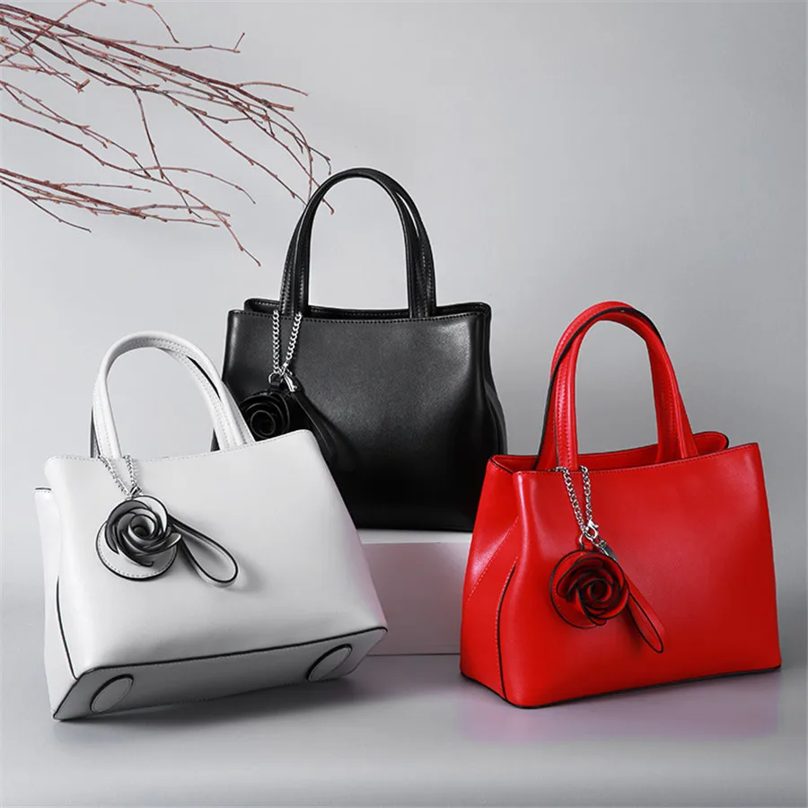 

Luxury top-handle bags women elegant Stereo rose decoration Women bag bride bag wedding Handbag Ladies leather Evening Bag