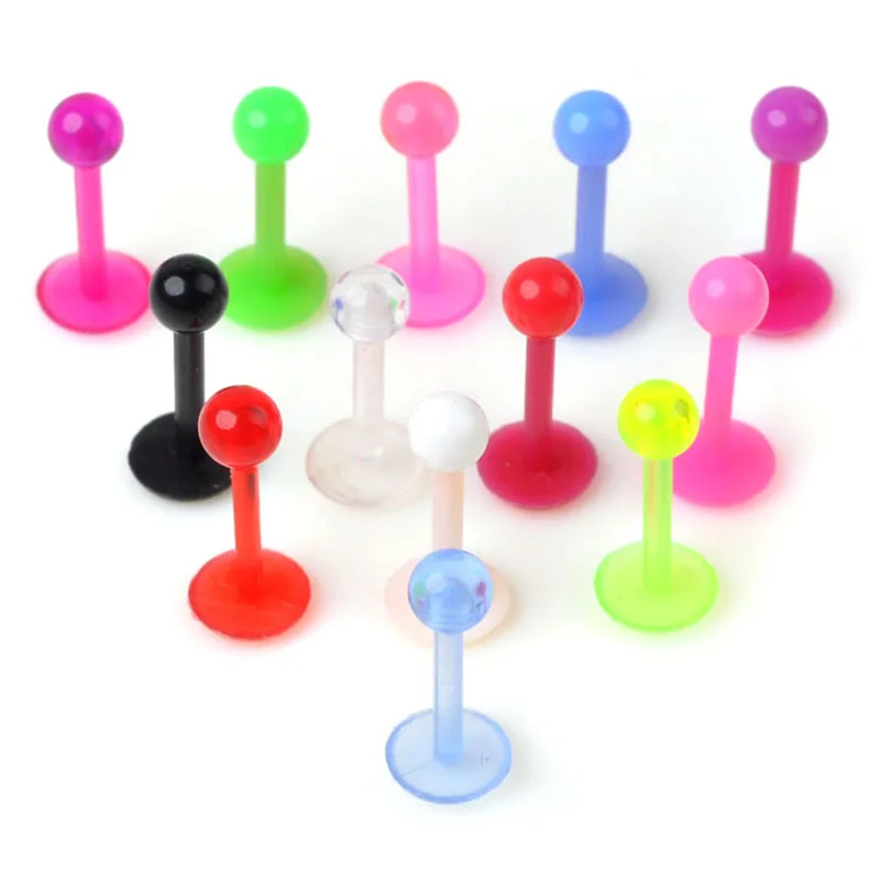 5 шт. разноцветные штанга для языка кольцо тела акриловый барный уха губы язык