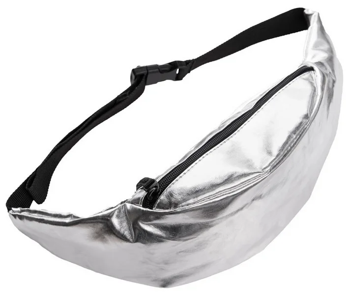 Шикарная кожаная поясная сумка для женщин и мужчин серебристая heuptas женская из