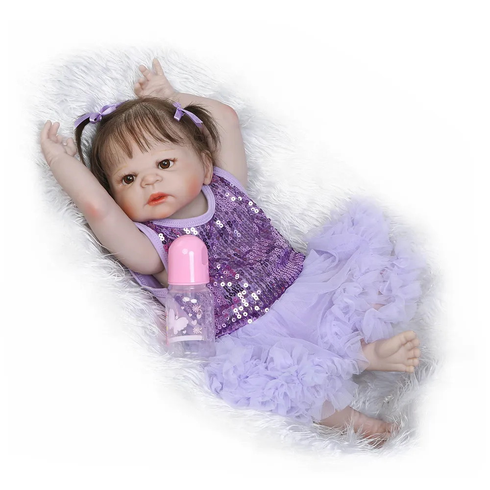 Силиконовая кукла reborn NPK 23 дюйма подарок для детей ванны Bebe живой bonecas | Игрушки и