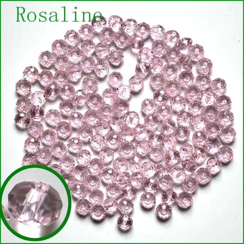 rosaline Чешский бисер Rondelle, 200 шт./лот, 3x4 мм, граненый кристалл, сделай сам, ювелирное изделие, граненый 5040 стеклянный бисер, разделитель - Цвет: rosaline