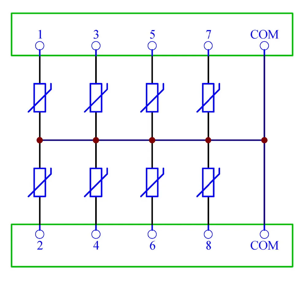 8 Каналы общий DIN Rail 30V SIOV Варистор Защита от перенапряжения ОПН модуль.|Резисторы|