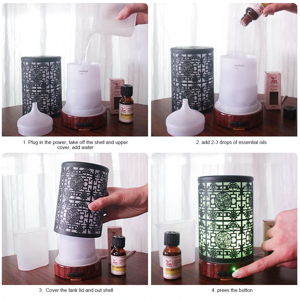 100 мл Электрический увлажнитель воздуха ультразвуковой диффузор эфирного масла
