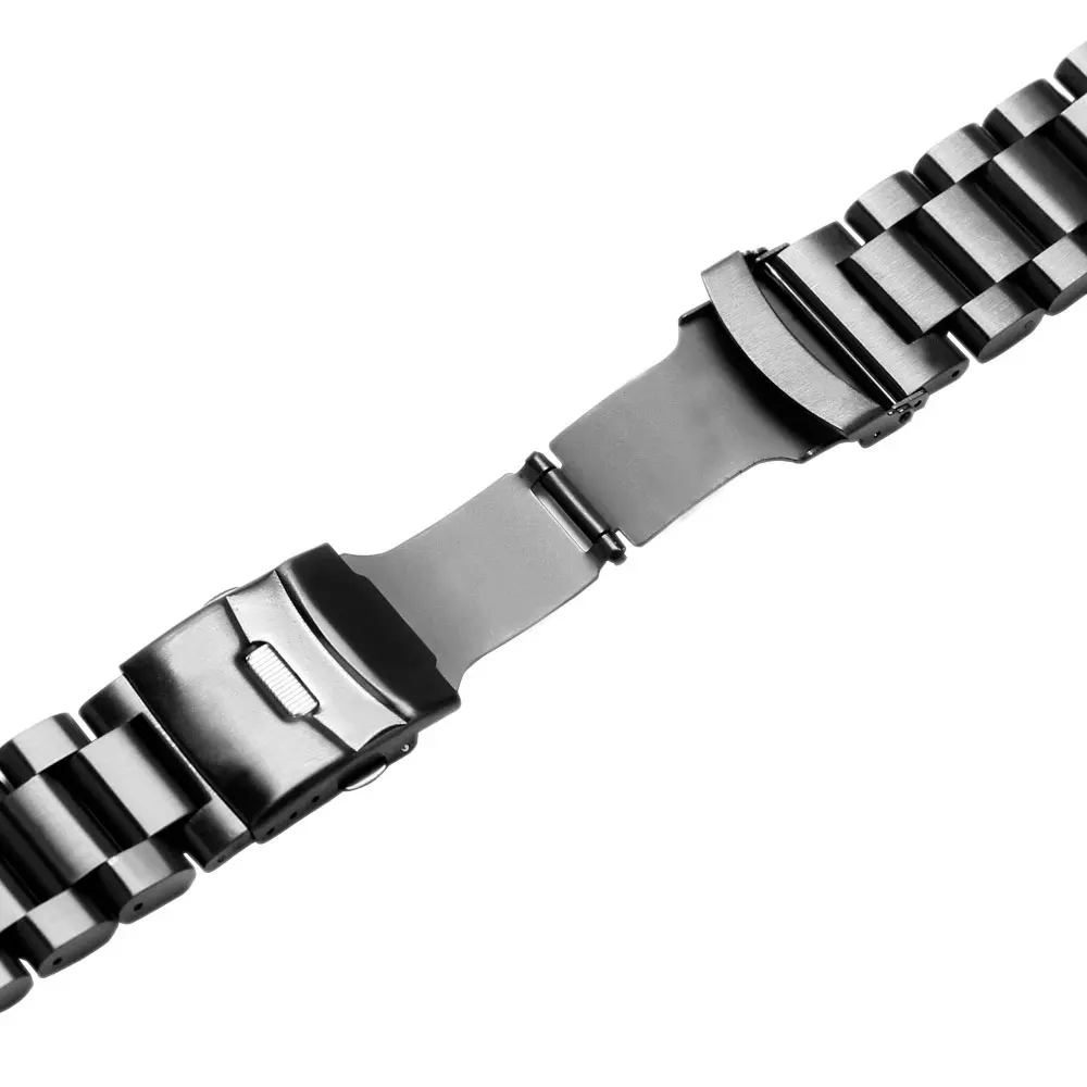 

Silver/Black Fashion Solid Stainless Steel Watchstrap 22/24/26mm Mens Watches Band Replacement GD013