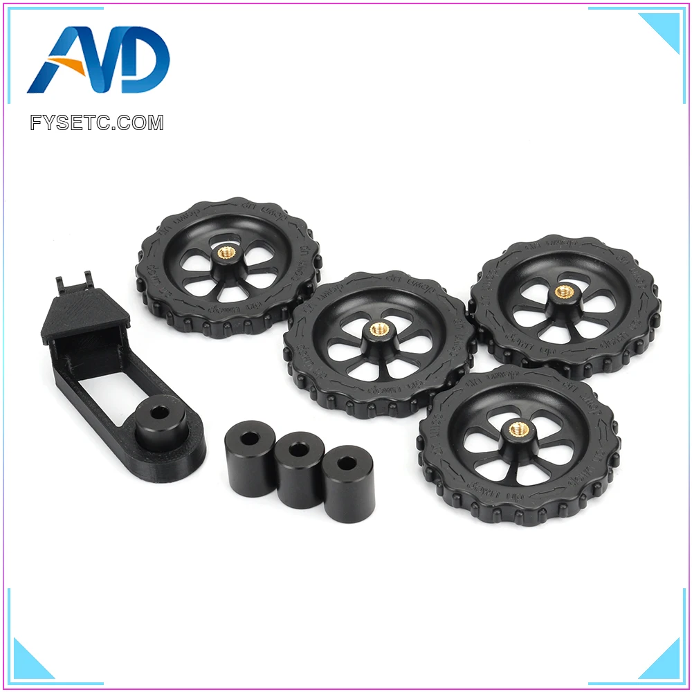 

Aluminum Solid Spacer Solid Bed Mount Strain Relief Bracket +Hot Bed Upgraded Big Hand Twist Leveling Nut For CR-10/ CR10S