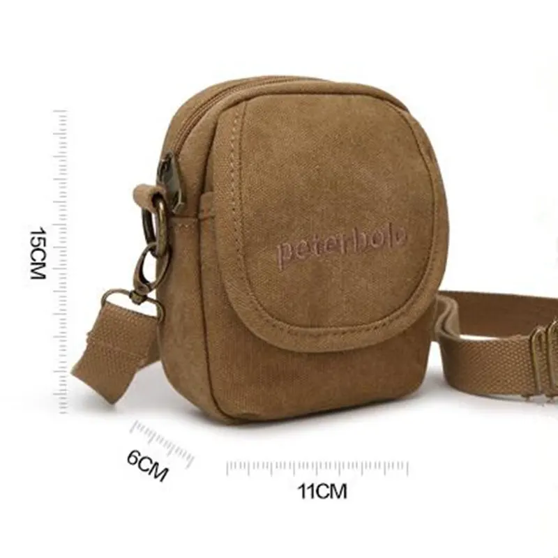 Peterbolo Mini Leisure Bag Vintage Canvas Men Shoulder Simple Travel Messenger Phone | Багаж и сумки