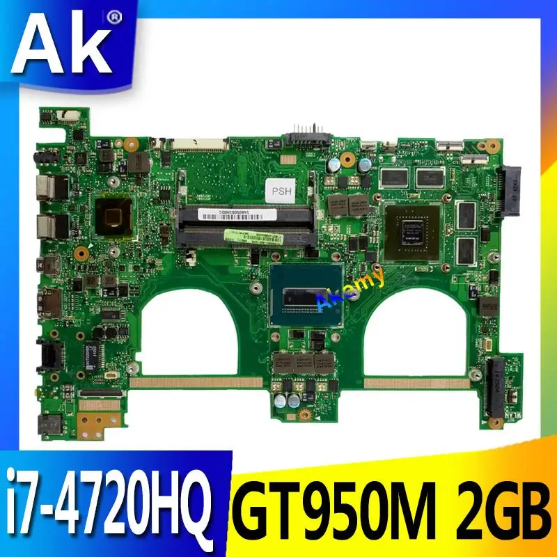

AK G550JX материнская плата для ноутбука Материнская плата For Asus N550JX G550JX N550JV G550J N550J материнская плата для ноутбука i7-4720HQ CPU GTX950M 2G