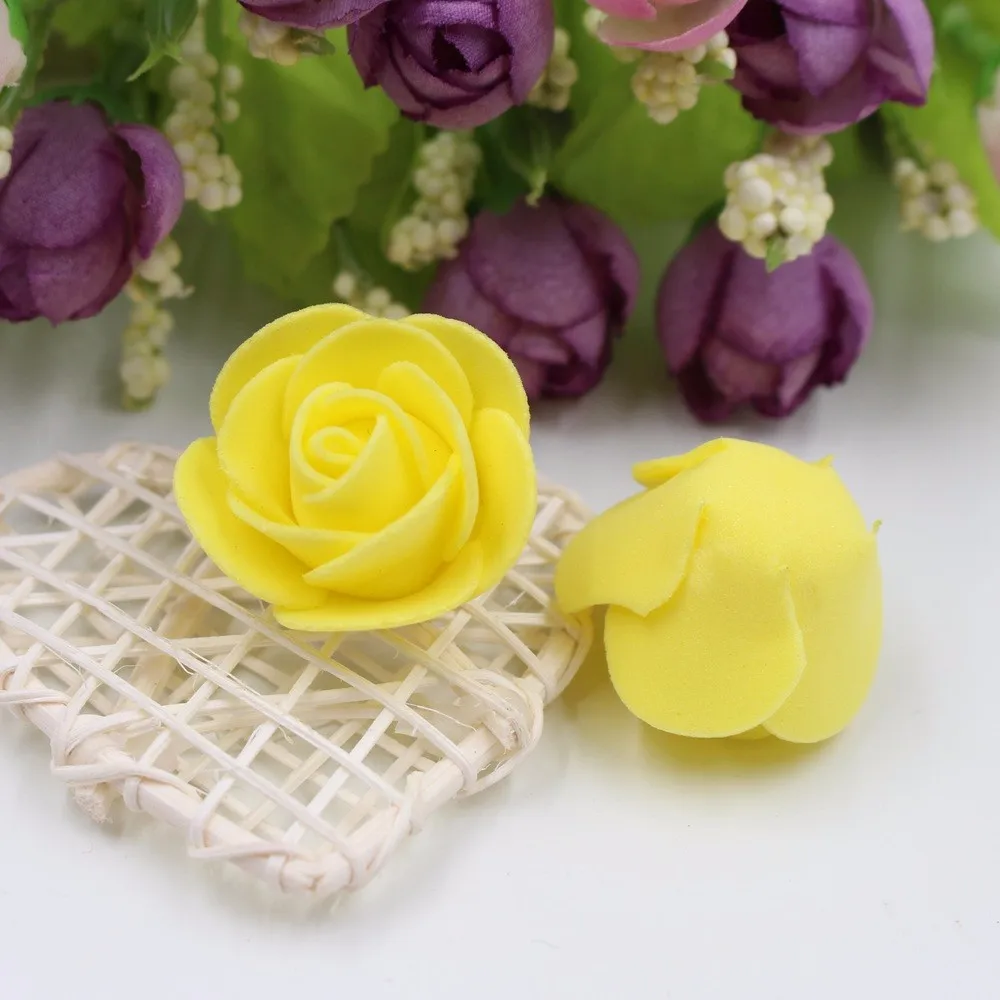 50 шт. DIY моделирование ПЭ пена поддельные цветы Роза полихроматические ручной