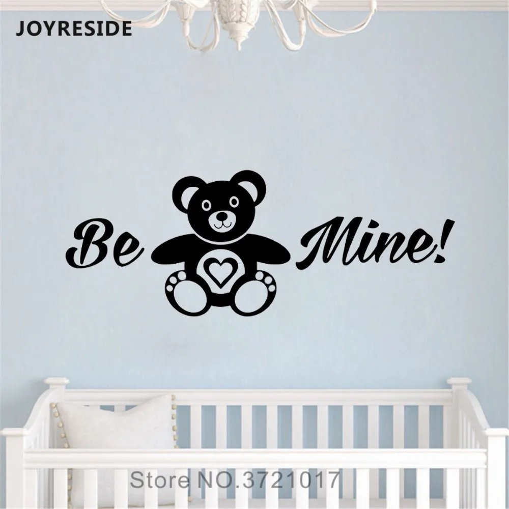 Joysebe Love Valentine настенные Be Mine плюшевые наклейки медведь виниловые для девочек