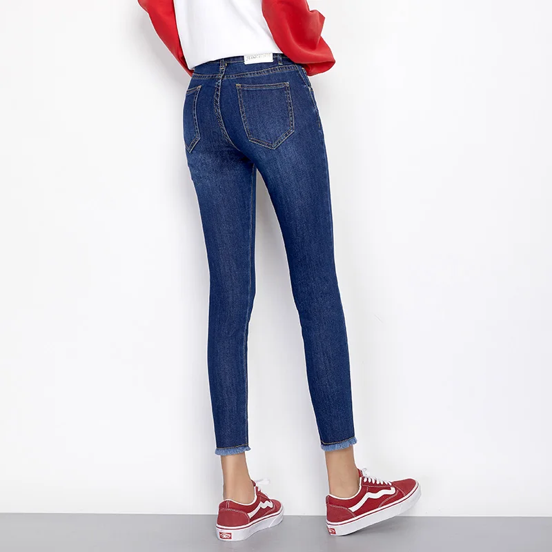 LEIJIJEANS Осенние повседневные стильные обтягивающие Женские джинсы-карандаш плюс