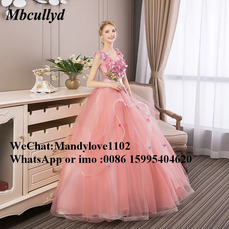 Розовое Бальное Платье mbculyd Puffy Quniceanera с открытой спиной 16 платьев Формальные