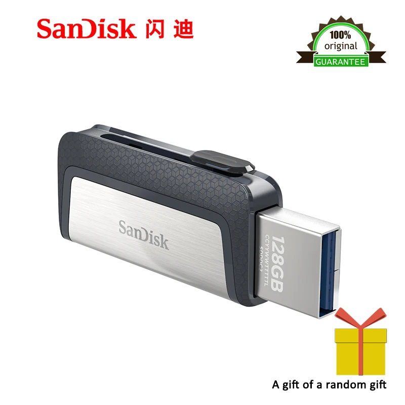 100% Оригинальный Новый Sandisk 128GB SDDDC2 экстремально высокая скорость тип c USB3.1 двойной