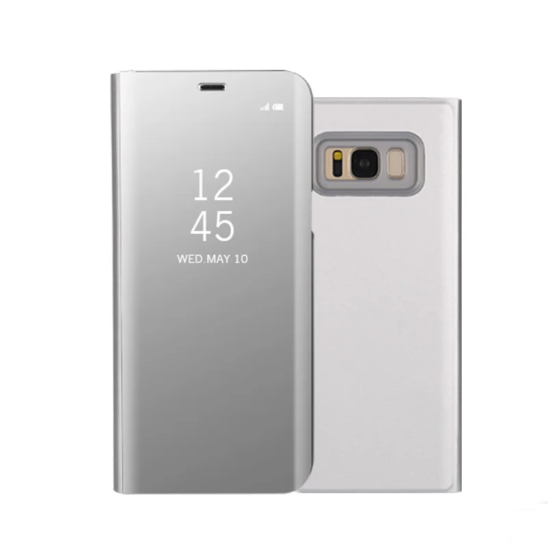 Зеркальный флип-чехол для samsung Galaxy S8 S9 Plus Note 8 9 A3 A5 A7 J7 Neo J5 J3 Pro Grand J2 Prime A6 A8 J4 J6 J8 крышка - Цвет: Silver