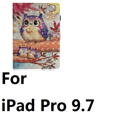 For iPad Pro 9.7 Чехол с фиолетовым рисунком Совы из ПУ и поликарбоната с отделением для карт для iPad 9,7 Air 1 2 Pro 9,7 10,5 Mini 1234 iPad 234 - Цвет: For iPad Pro 9.7