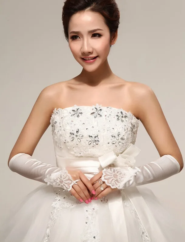 Кружевные перчатки с вышивкой из пряжи кружевные кружевная корзина для невесты и