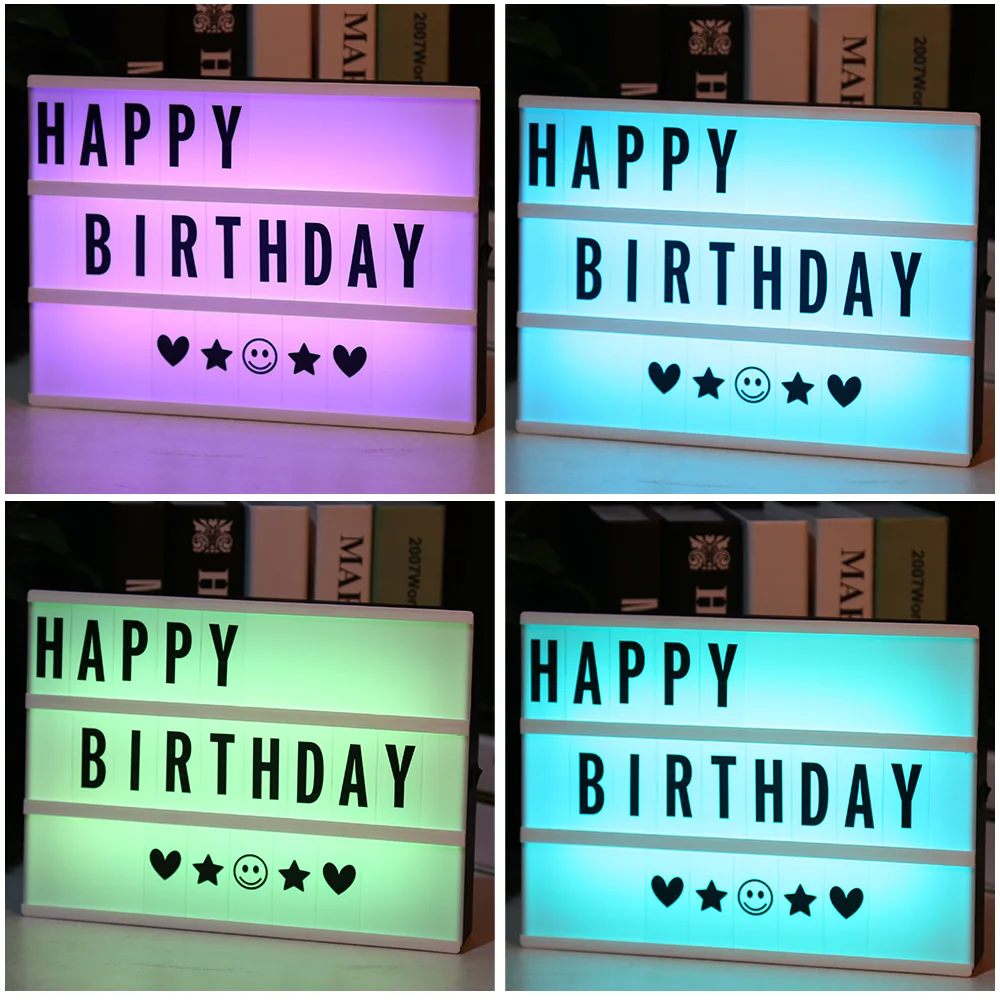 DIY Letter Combination Light Box Night Lamp LED Color Changing With Remote Control Home Decoration Bed USB Cinema Lightbox | Освещение