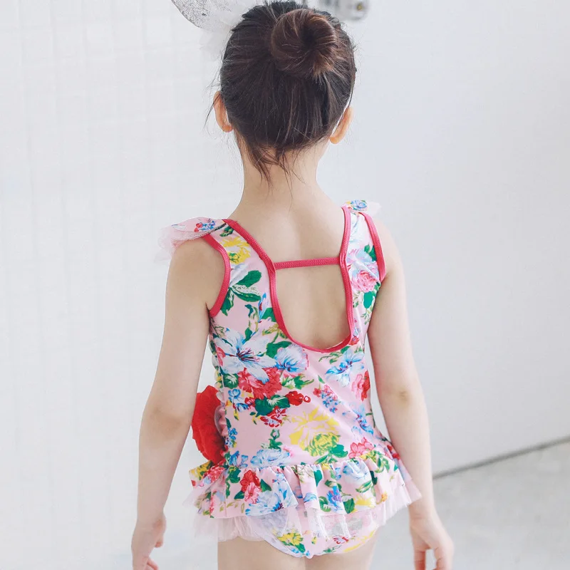 2019 корейский цветочный купальный костюм детский кружевной принцессы для