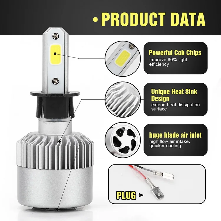 

High or Low Beam Headlamp Lamp Bulbs LED Headlights 2 pcs car accessory car stying fog lamps
