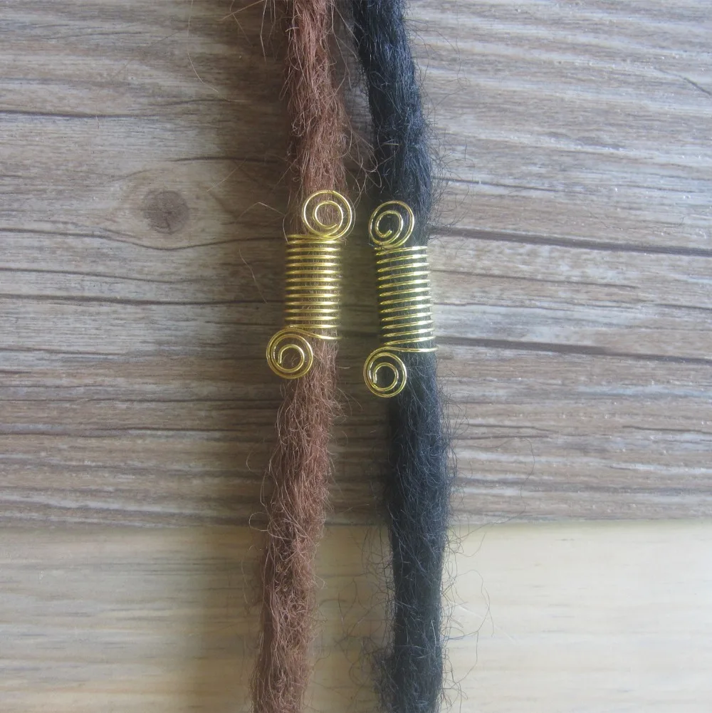 10 золотых катушек провод Dreadlock страшные волосы оплетка бусины зажимы для манжеты