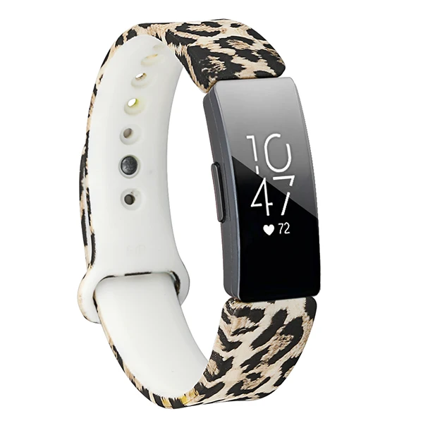 Leopard Силиконовый ремешок для Fitbit Inspire HR Flora, цветной смарт-ремешок для Fitbit Inspire/Inspire HR, аксессуары, маленький Ларг - Цвет: Leopard