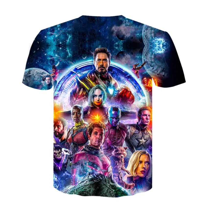 Мужская/женская футболка с 3D принтом marvel Avengers Endgame коротким рукавом в стиле