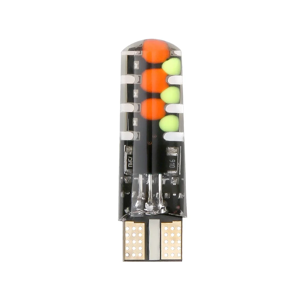 1 bulb 12V автомобиль RGB светодиодный T10 W5W светодиодный RGB 5050 SMD сигнальная лампа для чтения клина светильник автомобиля декоративная интерьерная стенная панель с светильник с дистанционным автомобилем - Испускаемый цвет: 1 bulb