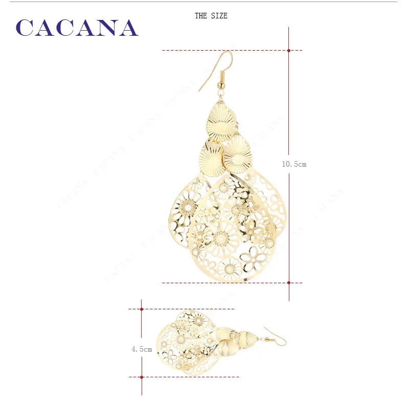 Длинные женские серьги-подвески CACANA с красивым цветочным рисунком модные серьги