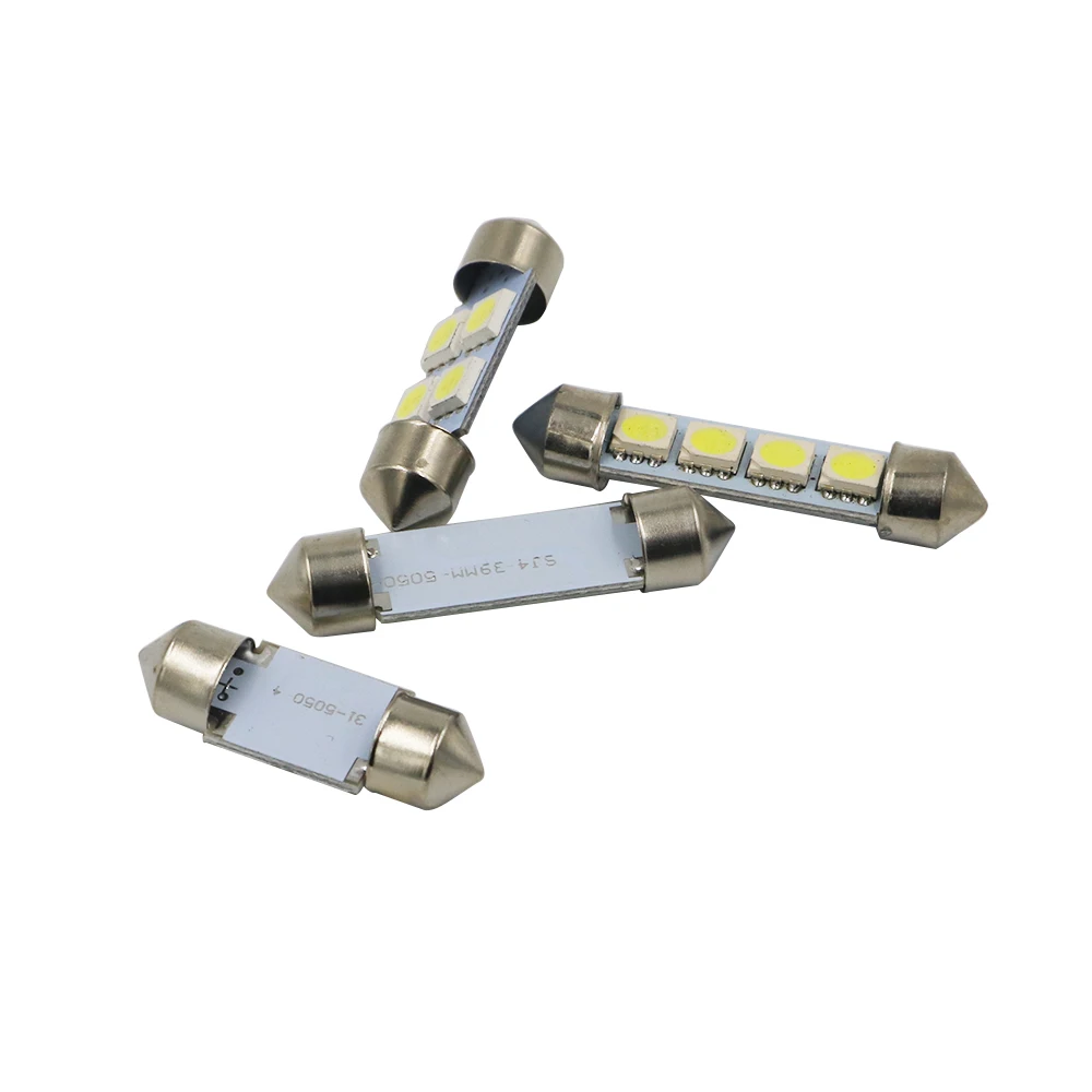 YSY 100 шт. белый 31 36 39 41 мм 5050 SMD 4 светодиодный лампочка DC12V авто C5W Интерьер Купол