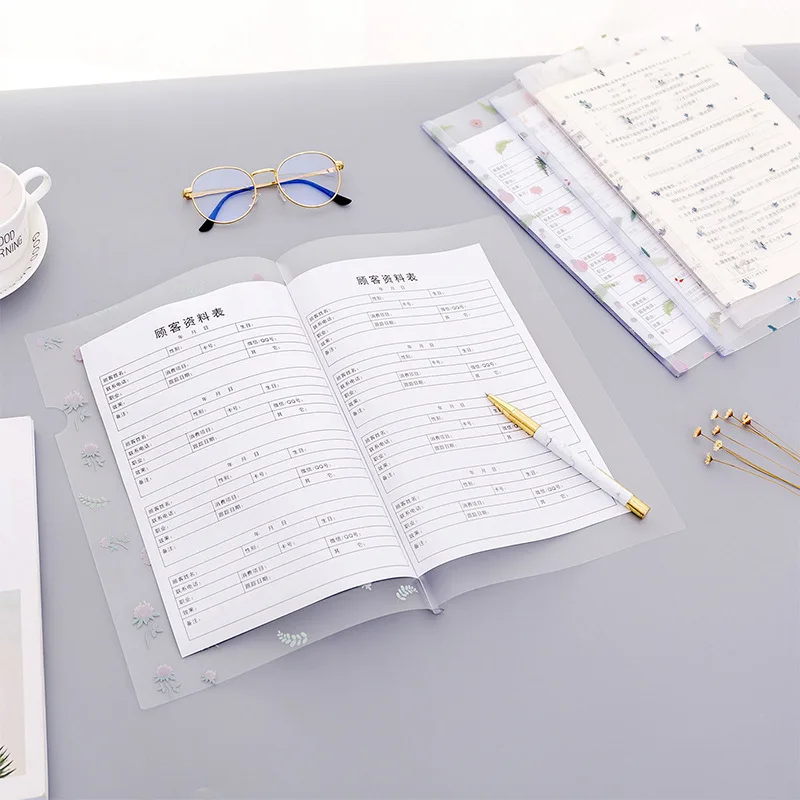 

MIRUI Cute Flower File Folder Creative Transparent Folder Filing Product Office Supplies Documents Storage Exam Paper Holder