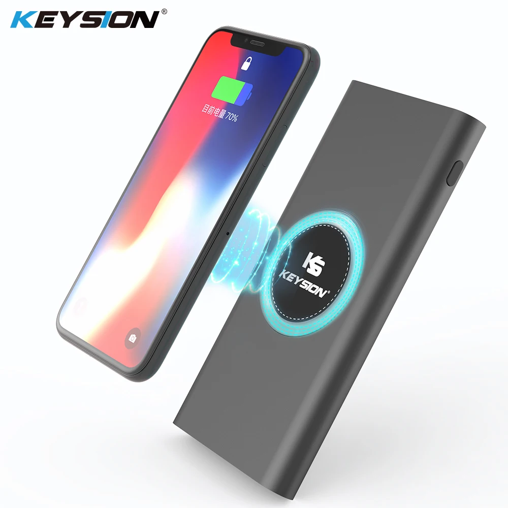 Беспроводное зарядное устройство KEYSION Qi 10000 мАч внешний аккумулятор для быстрой