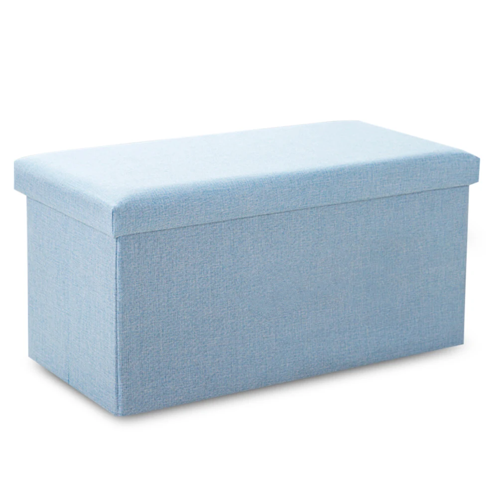 Light Blue Бытовой портативный 110л ящик для хранения диван удобное кресло диван табуреты пуф для хранения Poef табурет для ног 5 цветов мебель - Цвет: Light Blue