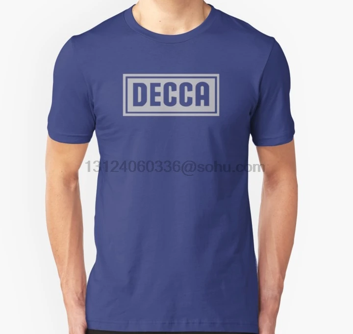 Мужская футболка с коротким рукавом Decca Record Label унисекс круглым вырезом Женская