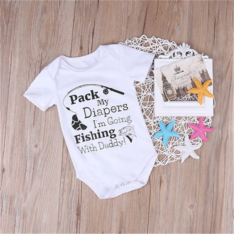 Newborn Infant Baby Boys Girls Romper Cotton Casual Letter Print Short Sleeve Jumpsuit Outfits Sunsuit Clothes | Детская одежда и