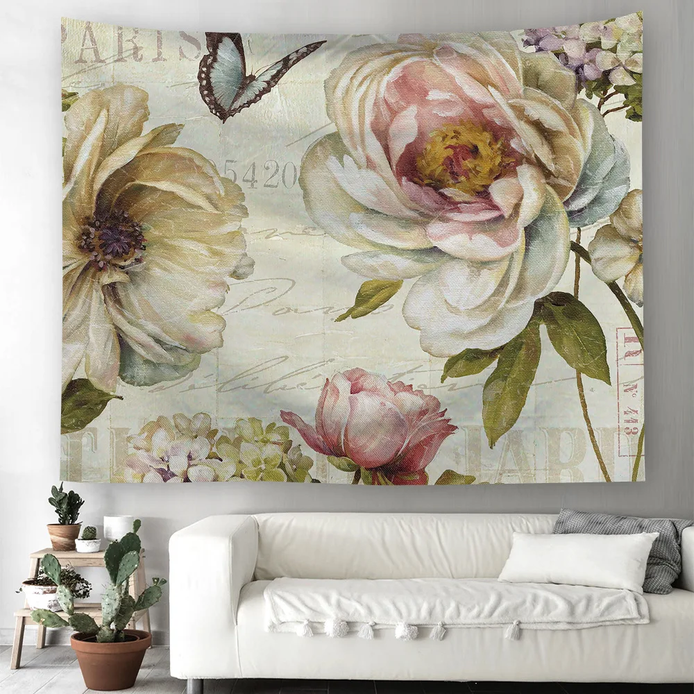 Tapestry 3d Романтическая Роза красочные шторы цветы искусство ковер настенный гобелен матрас богемный большой солнцезащитный крем квадратный платок - Color: Tapestry