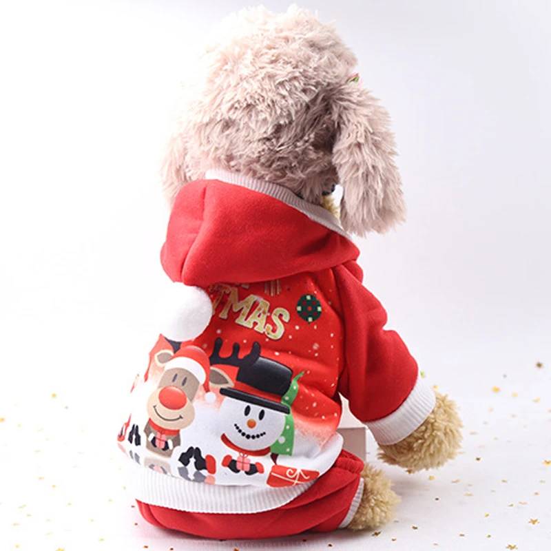 New Year Pet Dog Hooded Coat Jacket Winter Warm Clothes for Small Dogs Chihuahua Pug Costumes Christmas Puppy Clothing Overalls|Пальто и