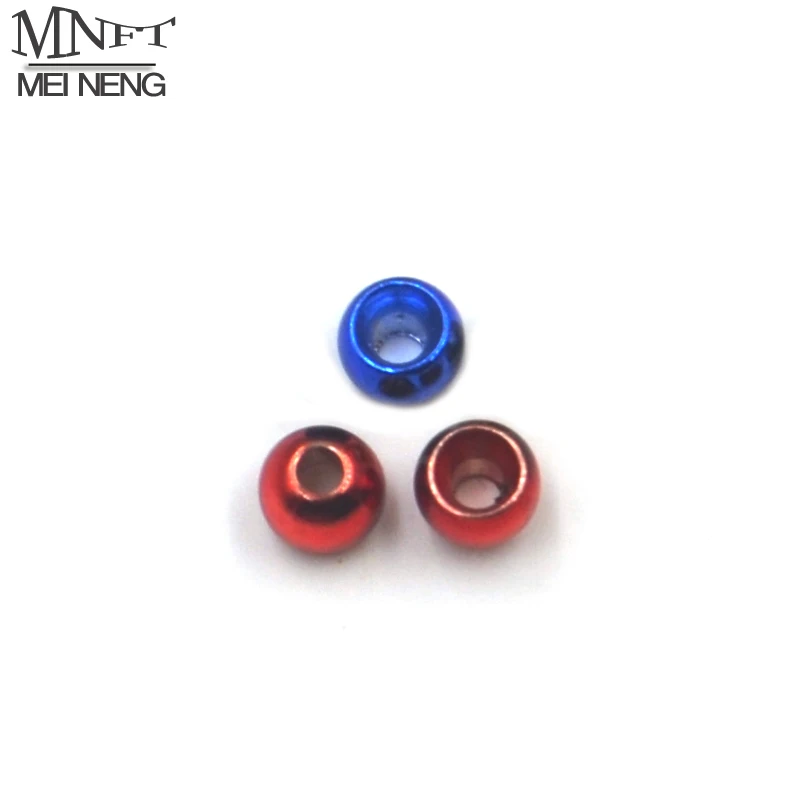 

MNFT 100pcs 2mm Red / Blue Color Brass Bead for Trout Perch Bass Pike Flies Fly Tying Material Fishing Tackle