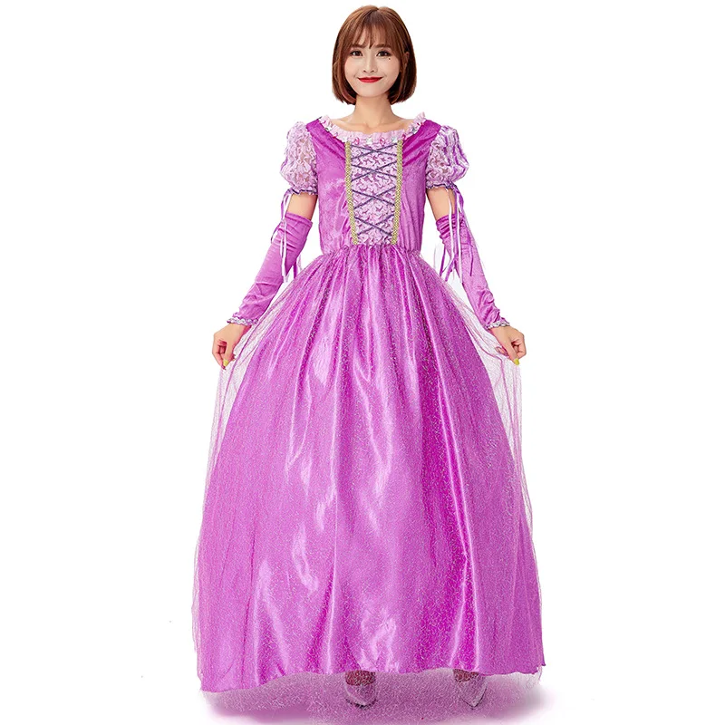 

Женское нарядное платье принцессы Рапунцель, костюмы для взрослых на Хэллоуин/карнавал, вечерние, запутанные, маскарадные костюмы для женщ...