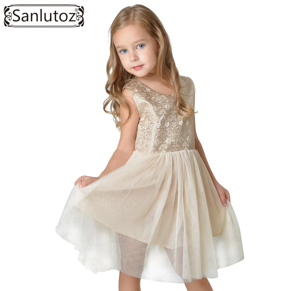 Sanlutoz Princess Girl Dress 2017 Toddler Children Clothing Luxury Kids Clothes Wedding Party Holiday Christmas | Детская одежда и